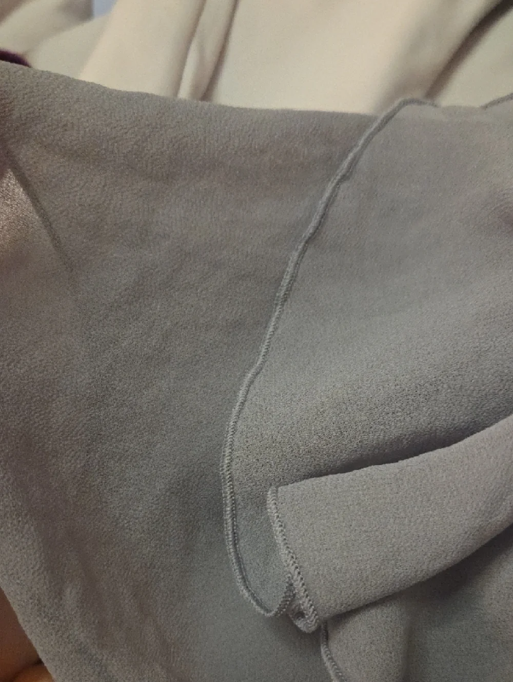 Express Gray Ruffle V-Neck Blouse - Picture 3 of 3